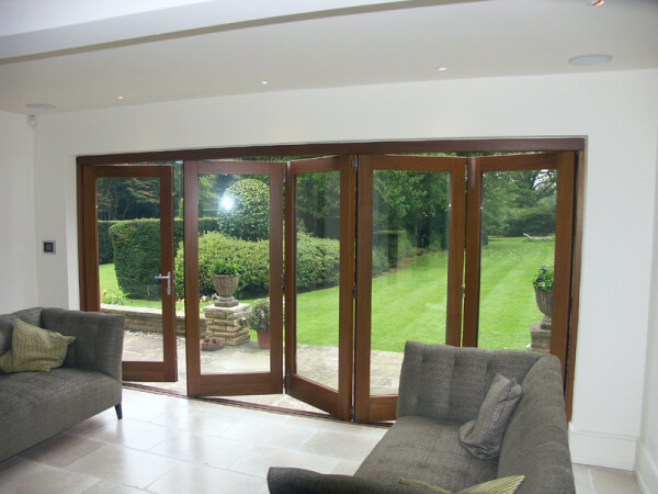 Timber Bi-Fold doors leading to garden