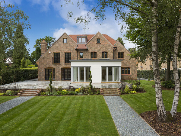 British house with lots of windows